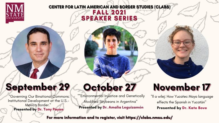 Flyer for the Fall 2021 Speaker Series presented by CLABS