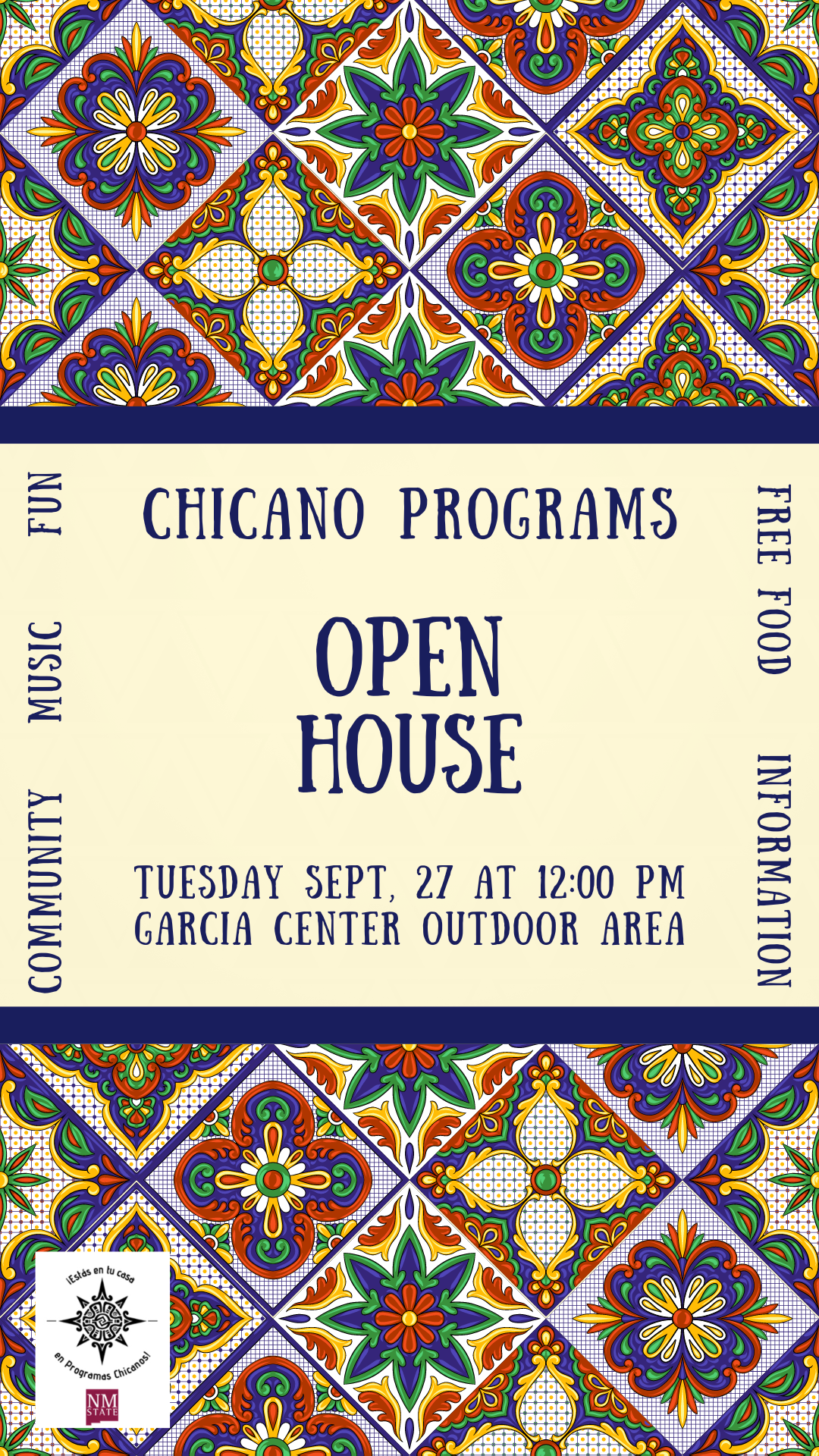 Chicano Programs Open House Flyer.